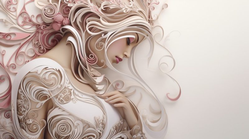 Paper-quilled portrait used as the puzzle image